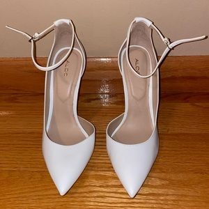 Aldo - White Stacey Heel With Strap - Size 8.5